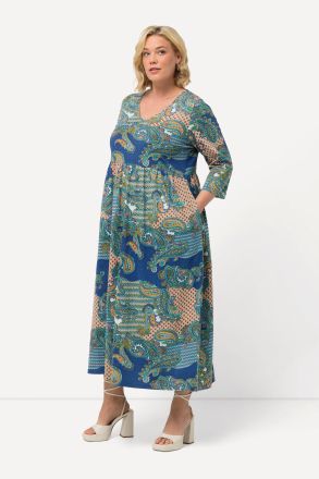 Paisley Print Knit Empire Dress