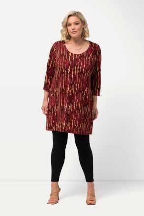 Batik Print V-Neck Knit Tunic