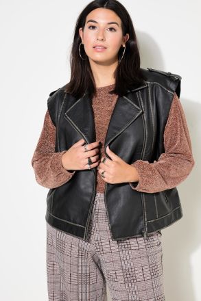 Faux Leather Biker Vest