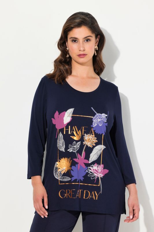 Floral Graphic 3/4 Sleeve Tee