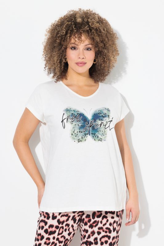 Free Spirit Butterfly Cap Sleeve Graphic Tee