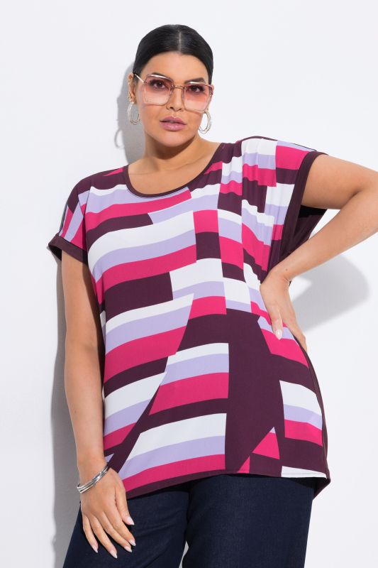Graphic Print Cap Sleeve Tee