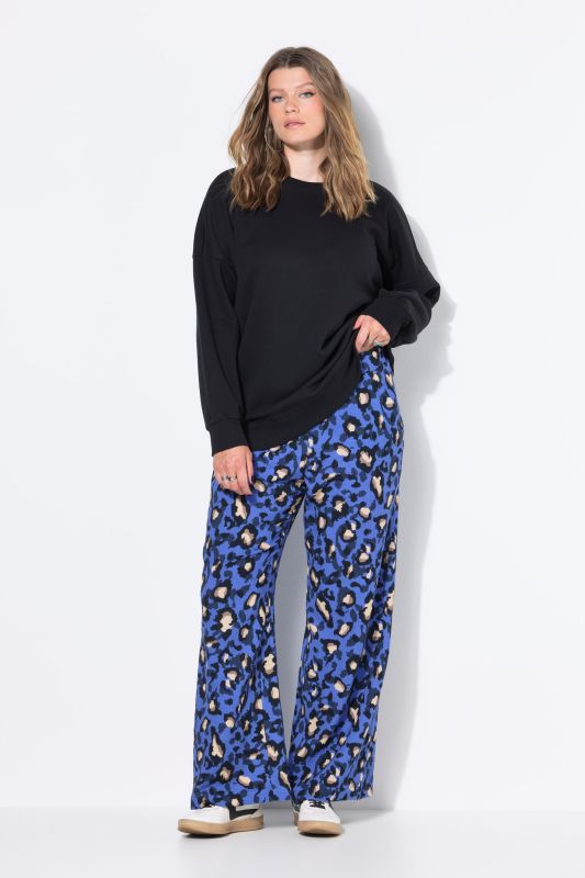 Colorful Leopard Print Elastic Waist Pants