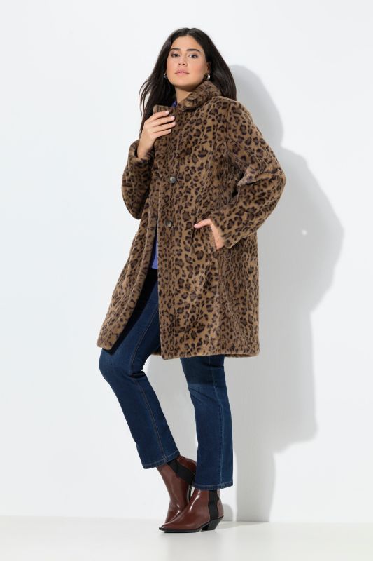 Leopard Print Teddy Fleece Coat