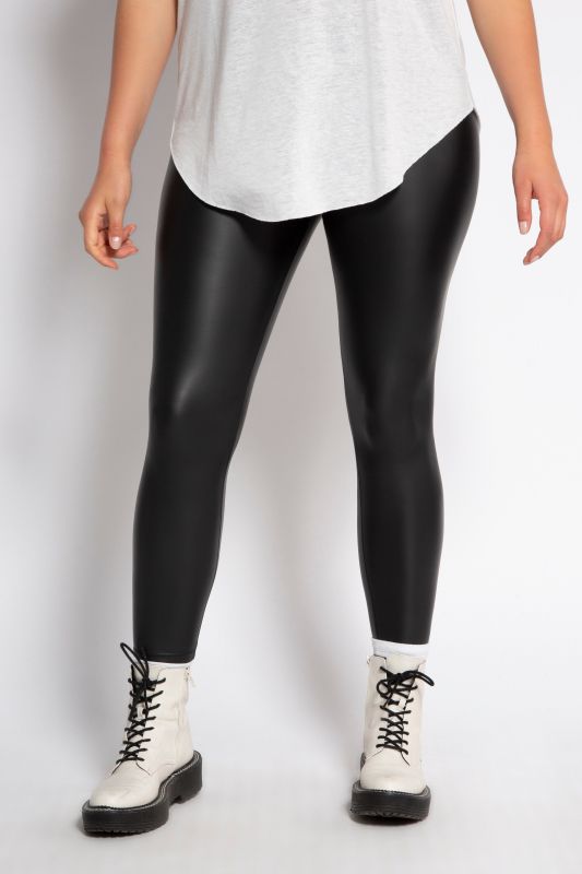 Faux Leather Coating Slim Fit Leggings