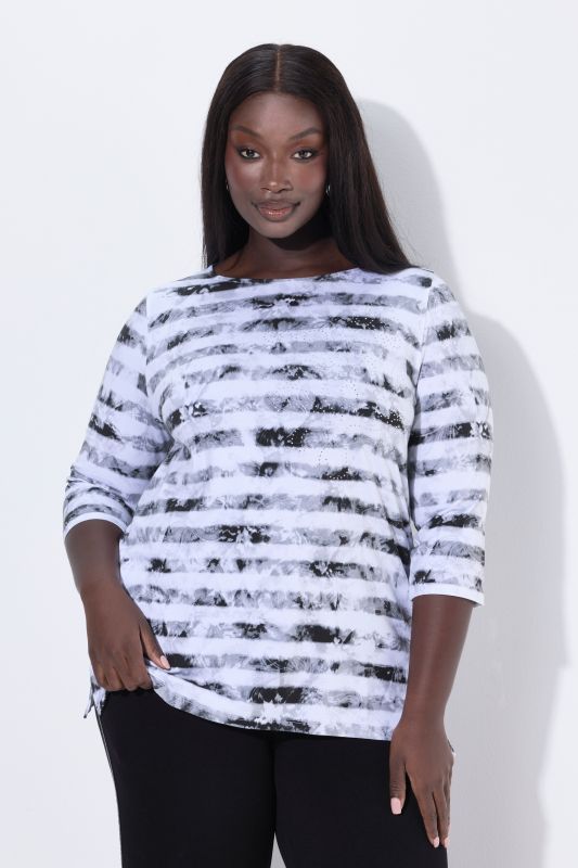 Тениска с батикови райета