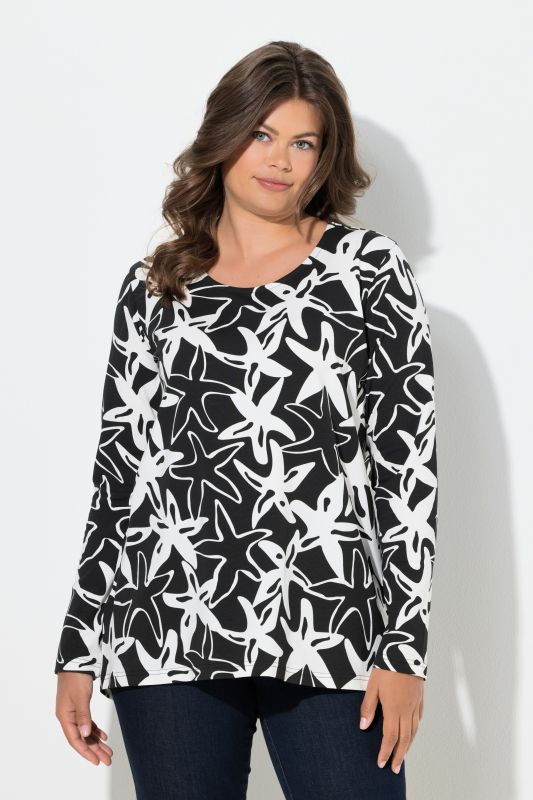 Тениска с принт на морски звезди