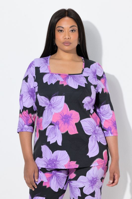 Тениска с пастелен флорален принт