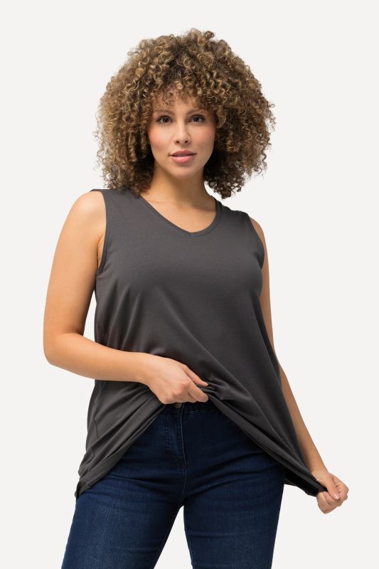 Essential V-Neck Stretch Cotton Tank