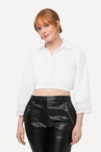 Collared Cropped Dirndl Blouse