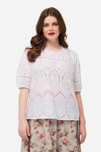 Broderie Anglaise Short Sleeve Blouse