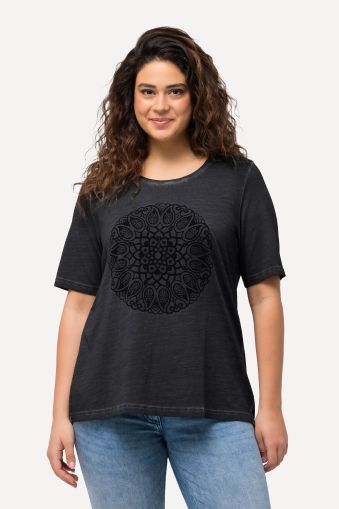 Textured Mandala Short Sleeve Cold Dyed Tee