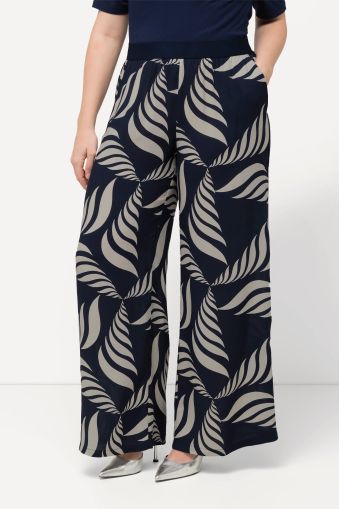 Geometric Print Elastic Waist Pants