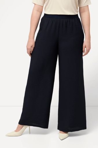 Textured Elastic Waist Pants