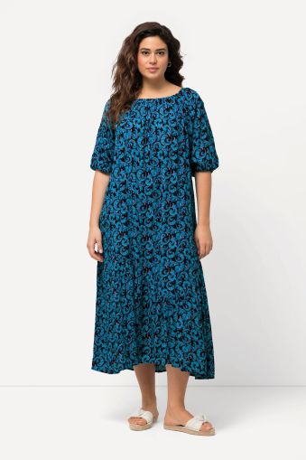 Paisley Short Sleeve Midi Dress