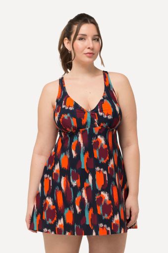 Abstract Print Swim Dress