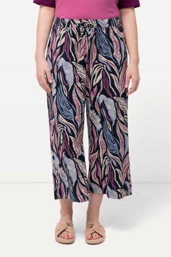 Eco Cotton Colorful Leaf Print Culottes