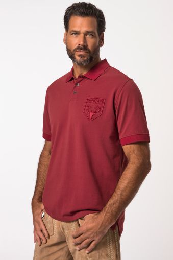 Polo shirt, traditional costume, short sleeve, piqué, traditional costume embroidery, up to 8 XL