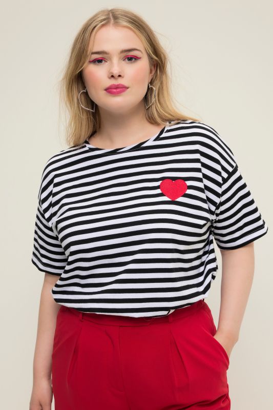 Heart Detail Striped Tee