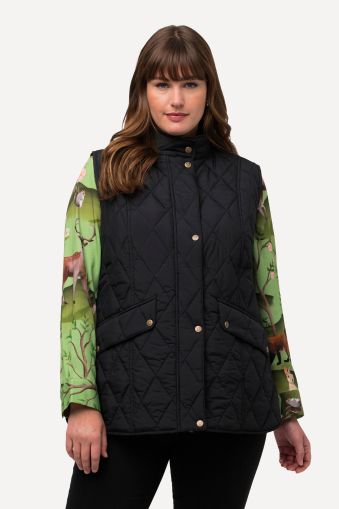 Quilted Pheasant Print Lined Vest