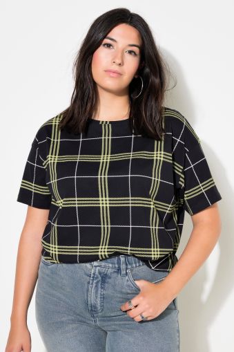 Oversized Short Sleeve Plaid Tee