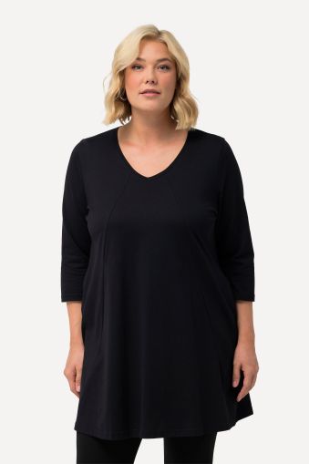 V-Neck Seam Knit  A-line Swing Tunic