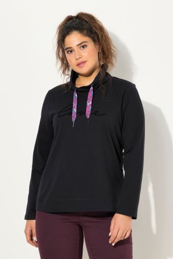 Stand-Up Collar Long Sleeve Sweatshirt