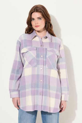 Plaid Long Sleeve Button Down Shacket