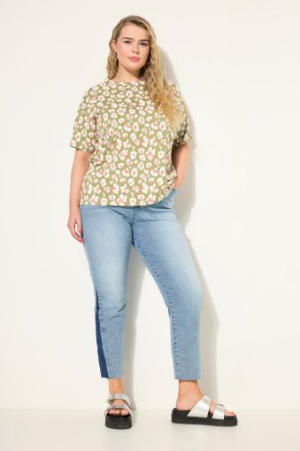 Contrast Panel Mom Jeans