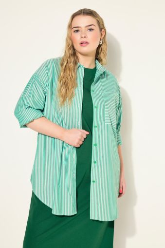 Striped Longline Button Down Shirt