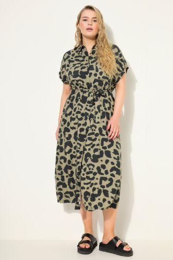 Leopard Print Button Down Dress