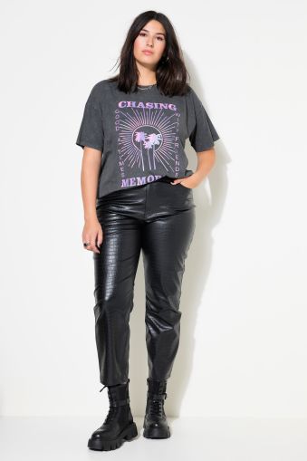 Faux Crocodile Leather Pants