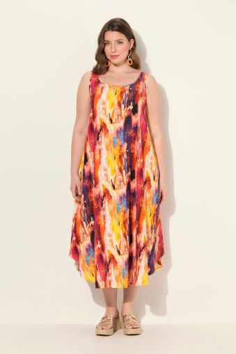 Abstract Print A-Line Dress