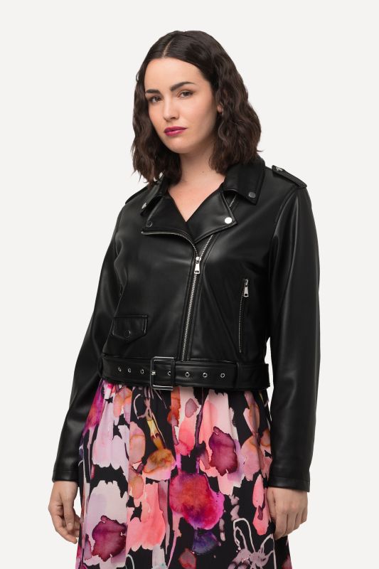 Biker Style Faux Leather Jacket