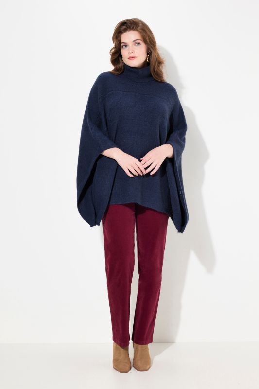 Sweater Knit Turtleneck Poncho