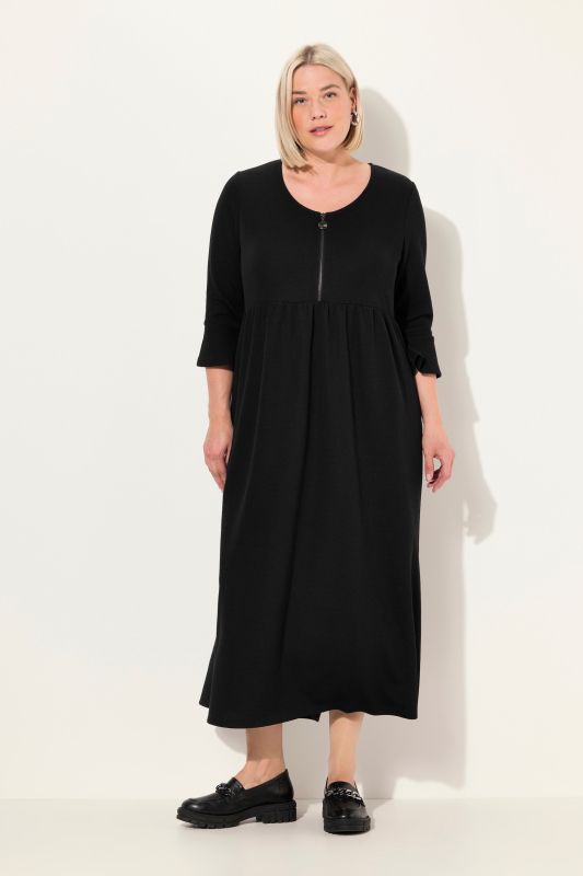 Zip Front 3/4 Sleeve Dress