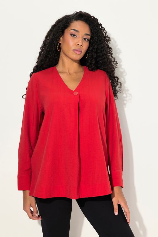 Textured Long Sleeve Viscose Blouse