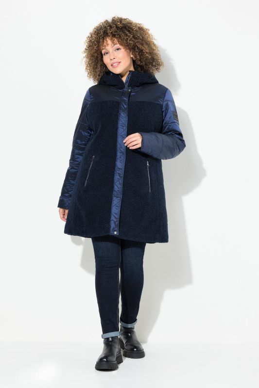 Mixed Texture Fleece Quilted Jacket