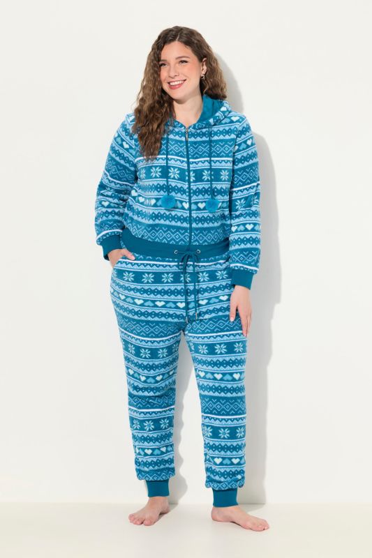 Plush Alpine Striped Zip-Up Onesie