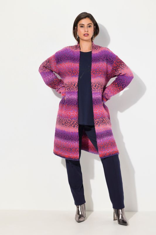 Gradient Striped Goblet Collar Cardigan