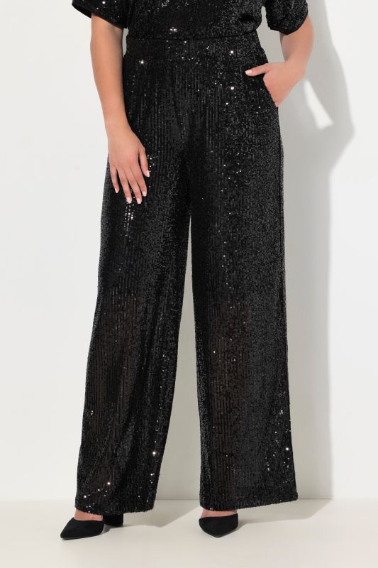 Wide Leg Sequined Pants