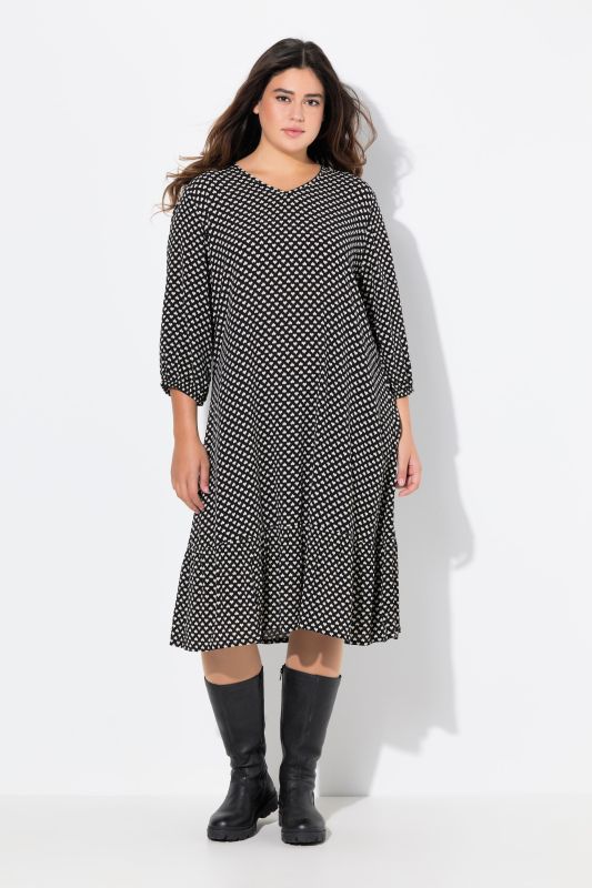 Minimalist Heart Print Viscose Dress