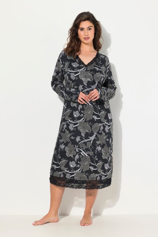 Floral Long Sleeve Nightgown