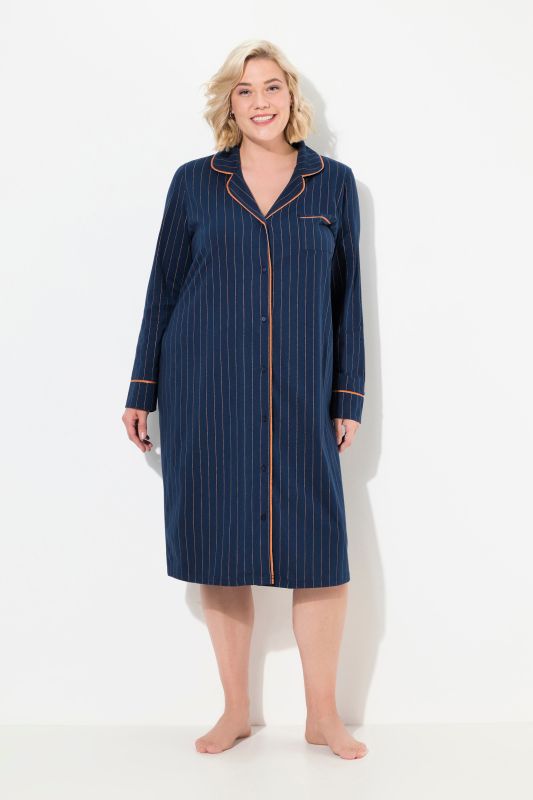 Glitter Stripe Long Sleeve Nightgown