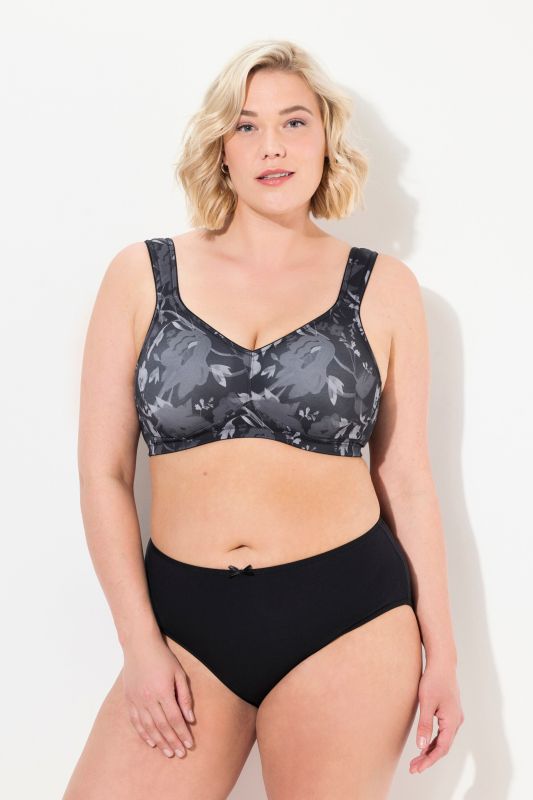 Floral Underwire-Free Microfiber Bra