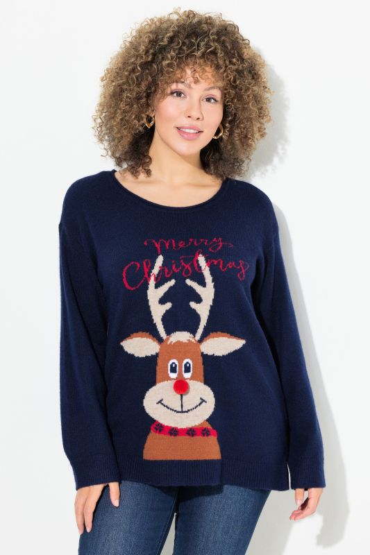 Reindeer Pom Pom Christmas Sweater