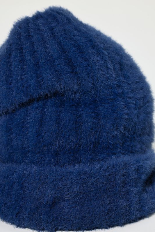 Fluffy Ribbed Knit Hat