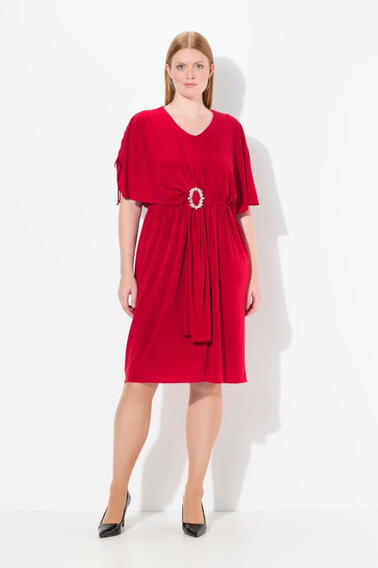 Gathered Sleeve Midi Dress