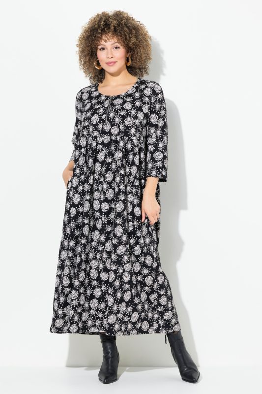 Dandelion Print Zip Front Dress