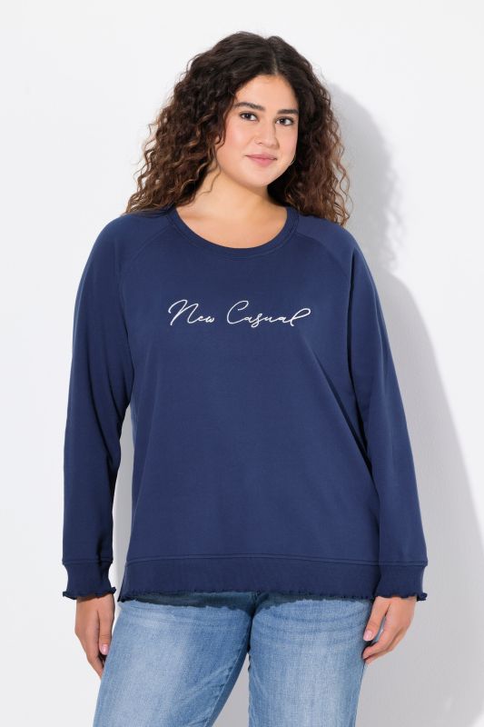NEW CASUAL Ruffled Hem Sweatshirt